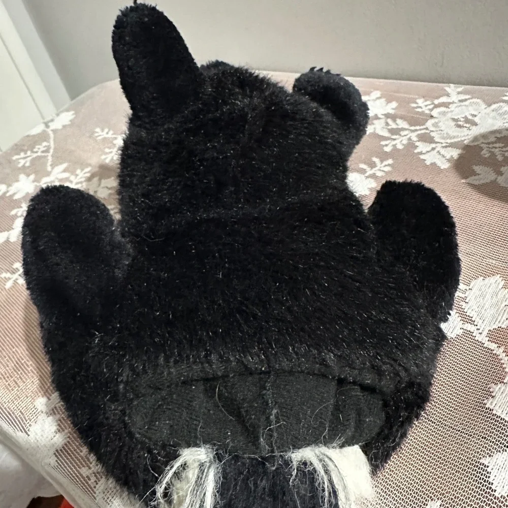 Vintage Dakin Skunk Plush Hand Puppet 1985 Black White Stuffed Animal Toy‎ Korea